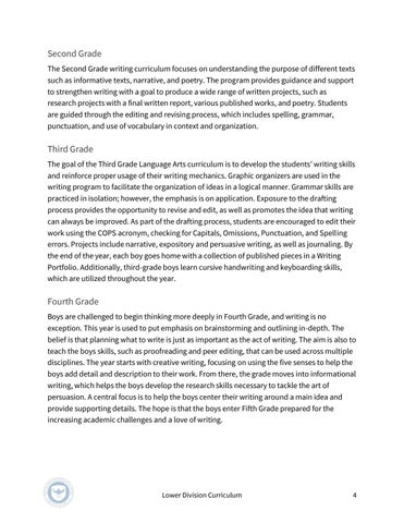 The Allen-Stevenson 教育 | Lower Division Curriculum 第 4 页