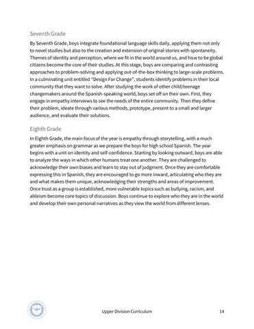 The Allen-Stevenson 教育 | Upper Division Curriculum 第 14 页