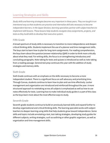 The Allen-Stevenson 教育 | Upper Division Curriculum 第 18 页