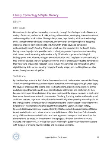 The Allen-Stevenson 教育 | Upper Division Curriculum 第 20 页