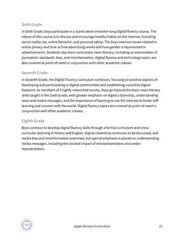 The Allen-Stevenson 教育 | Upper Division Curriculum 第 23 页