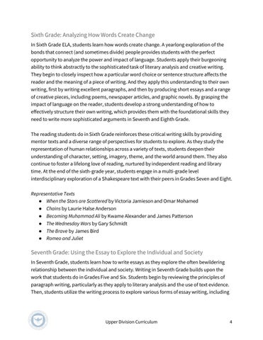 The Allen-Stevenson 教育 | Upper Division Curriculum 第 4 页