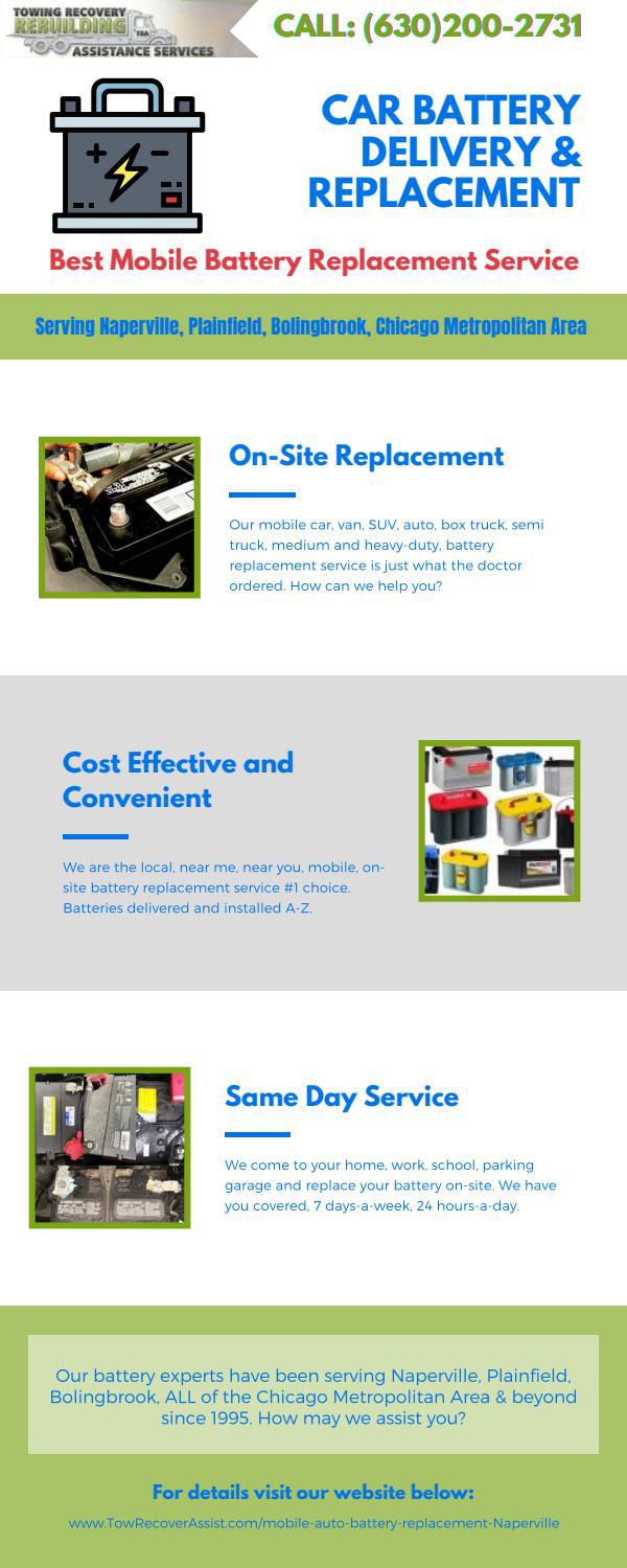 Car Battery Replacement & Delivery Naperville, IL, Near Me by