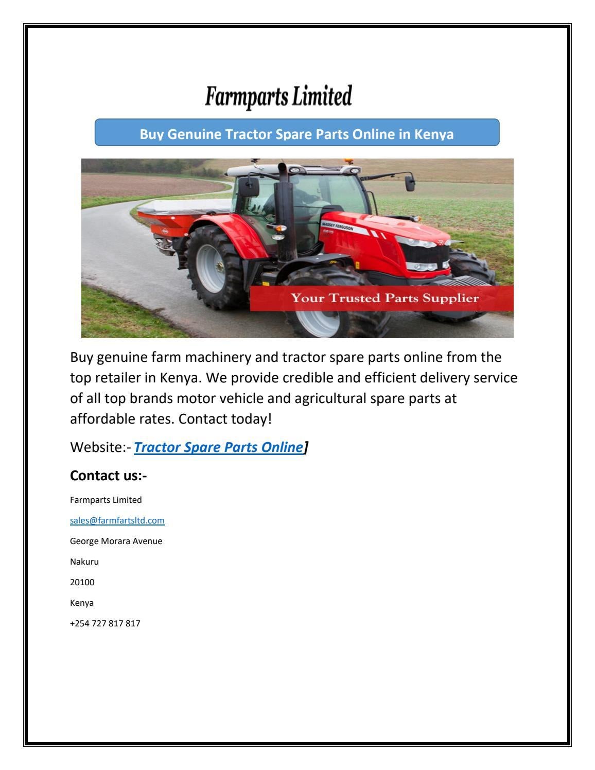 Buy Genuine Tractor Spare Parts Online in Kenya by farmpartsltd Issuu