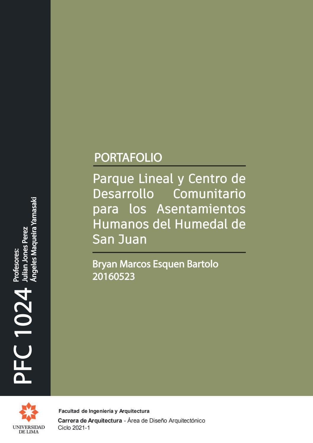 PFC PARQUE LINEAL Y CENTRO DE DESARROLLO COMUNITARIO UNIVERSIDAD DE 