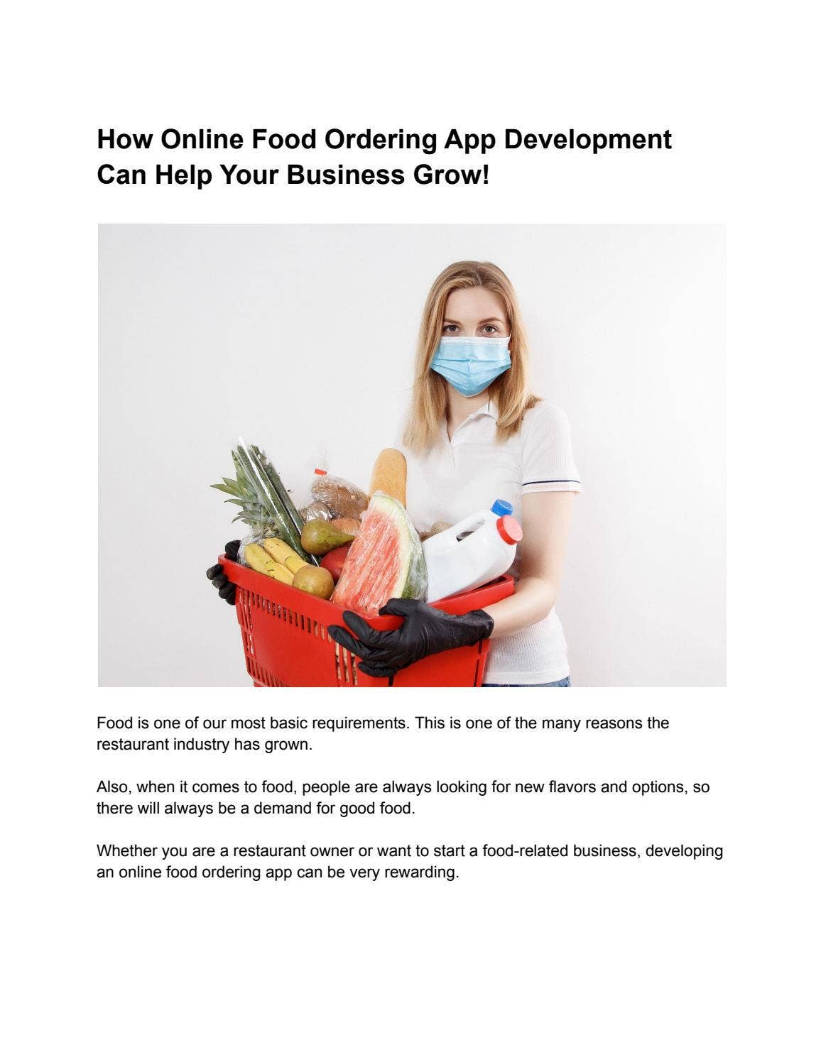 How Online Food Ordering App Development Can Help Your Business Grow ...