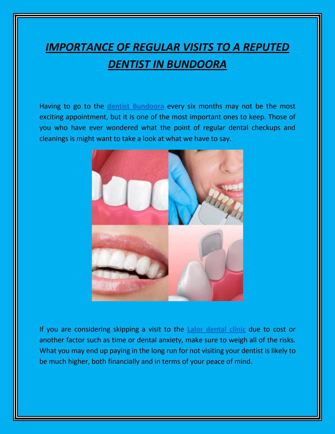 Importance of Regular Visits to a Reputed Dentist in Bundoora by