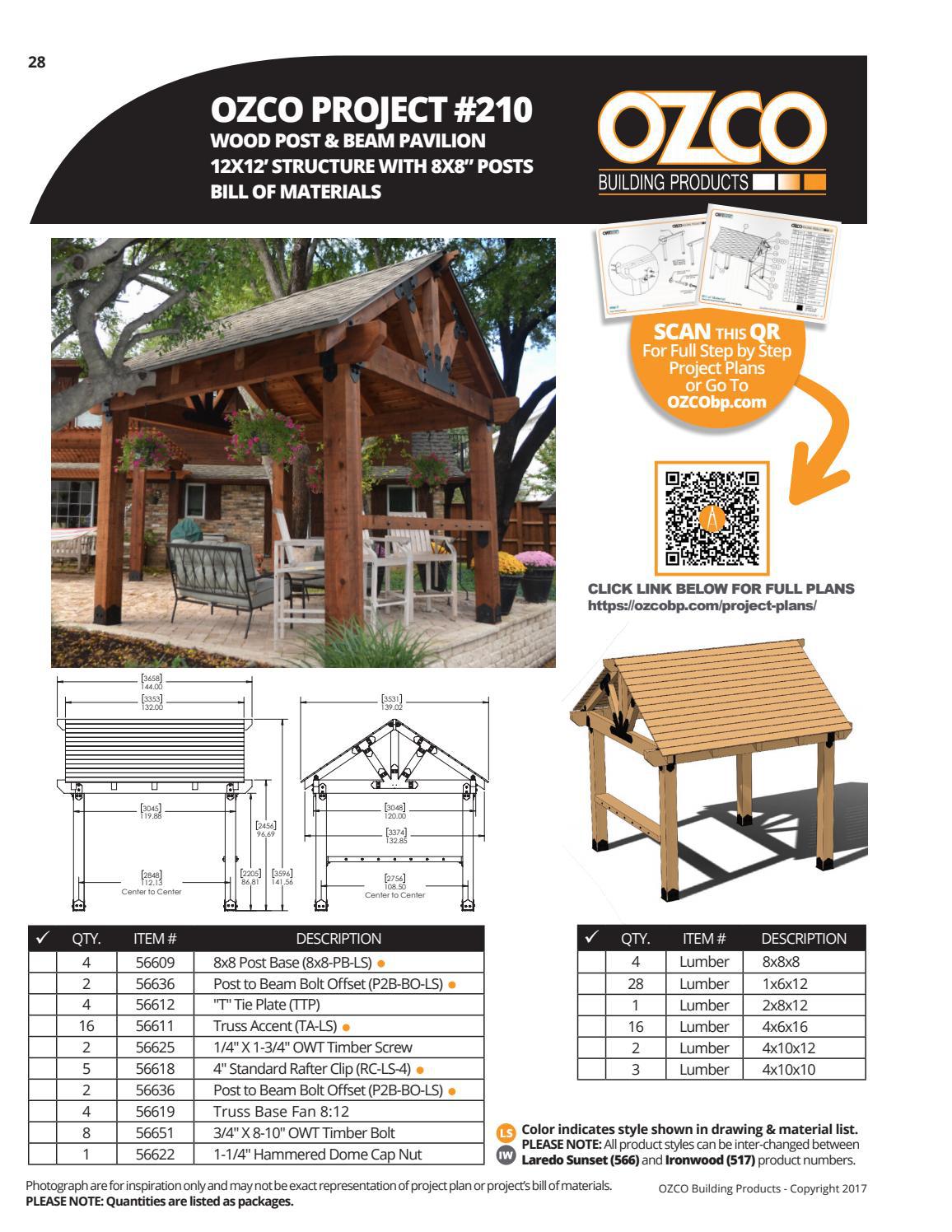 OZCO BOM Wood Post and Beam Pavilion – Free Standing - #210 by OZCO ...