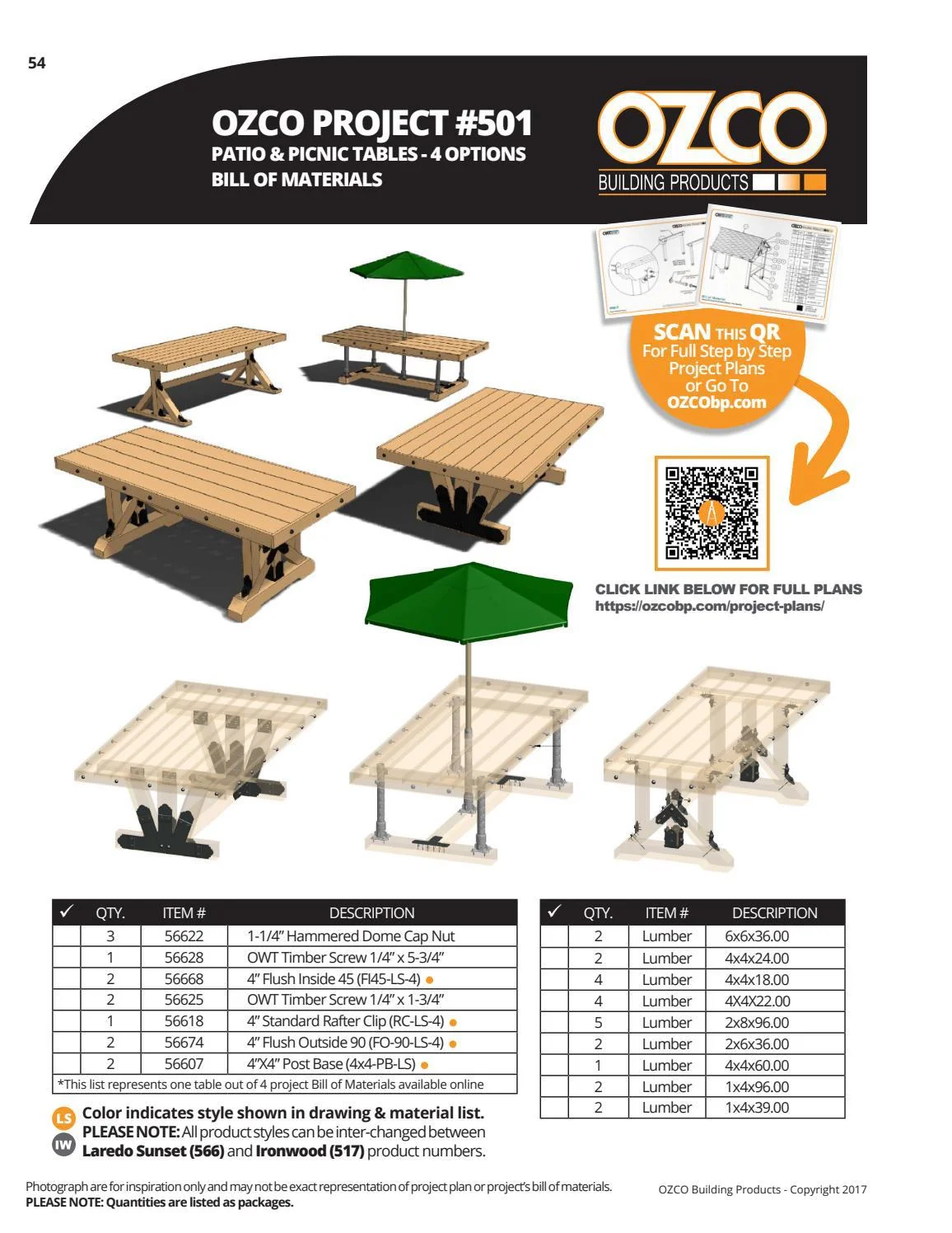 OZCO BOM Patio and PicNic Tables 501 by OZCO Building Products Issuu