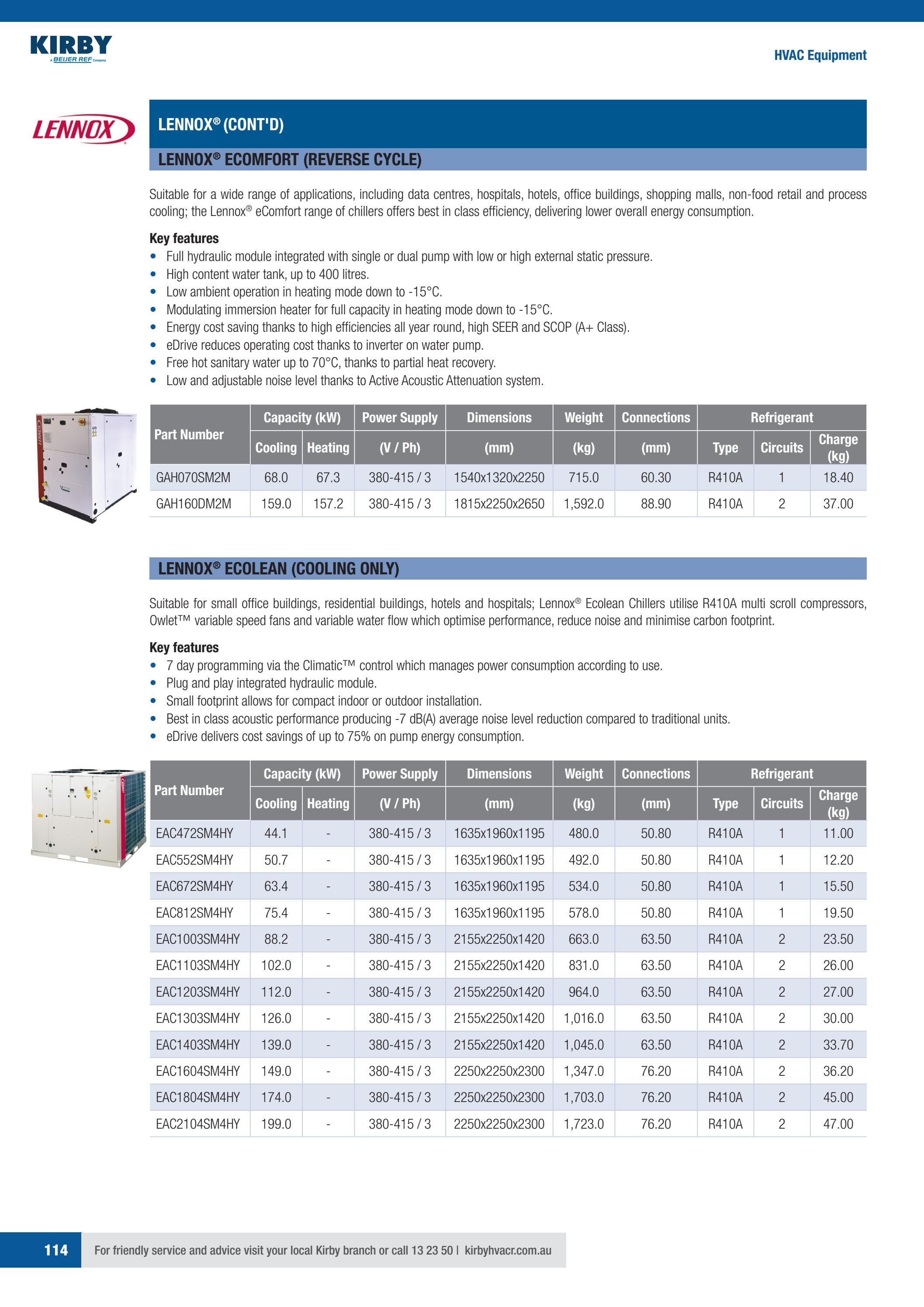 Kirby Product Catalogue Refrigeration and HVAC Equipment by Kirby HVAC