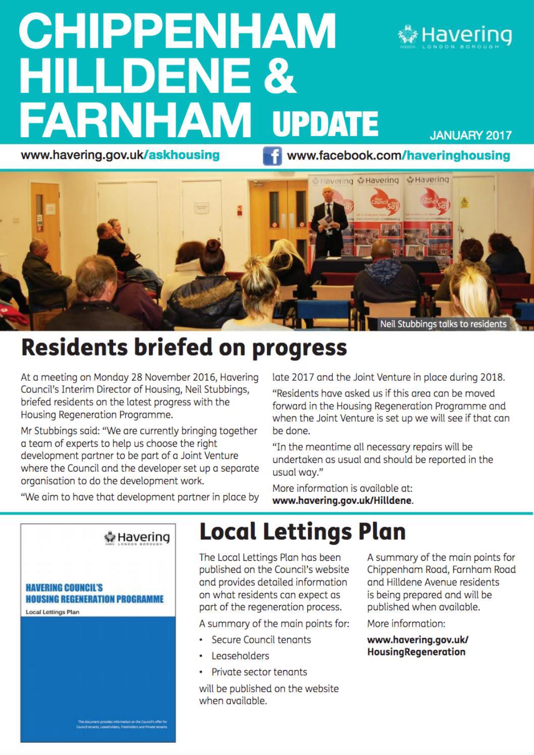 Chippenham Hilldene Farnham Update 2017 January By Havering Council 