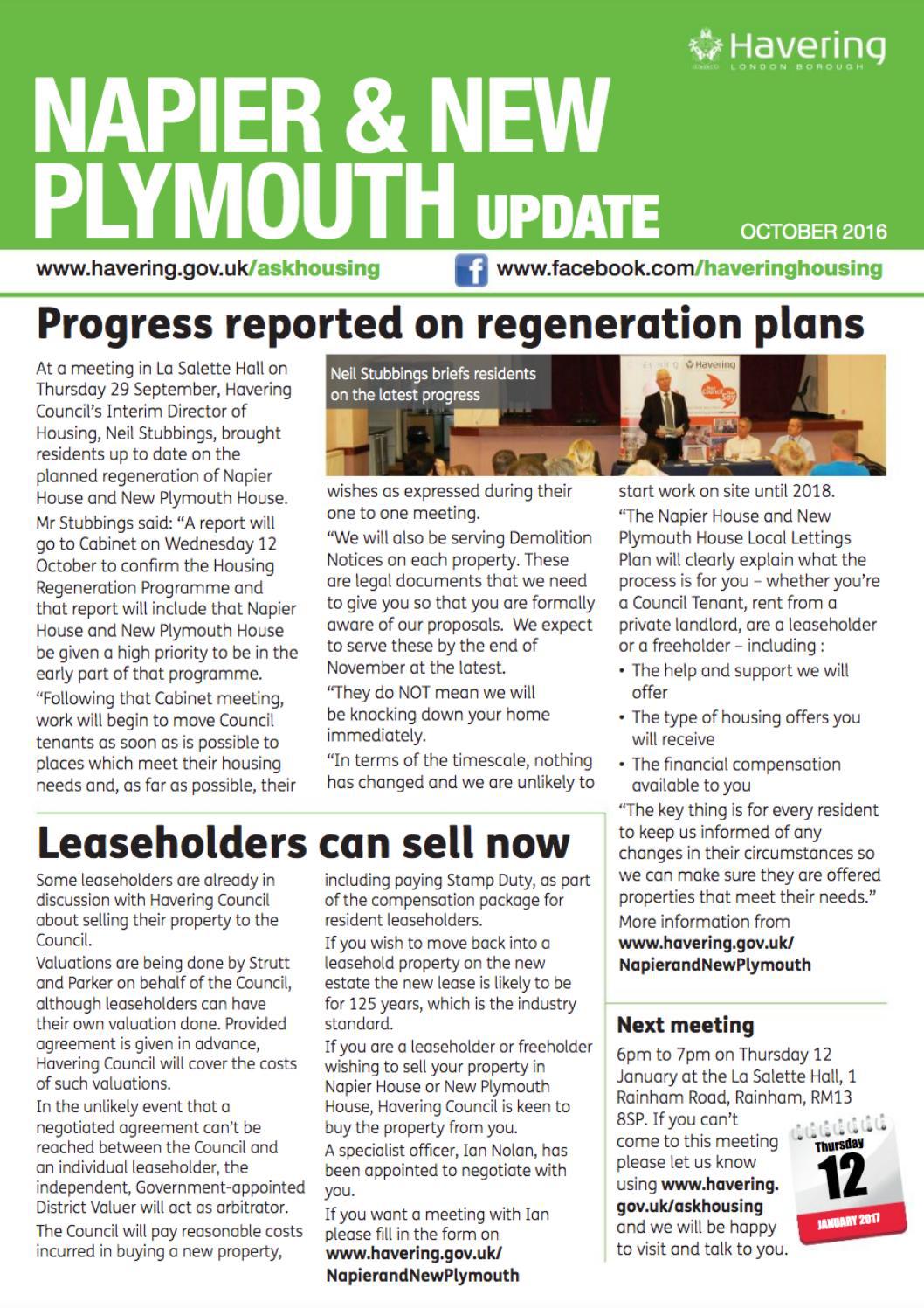 Napier New Plymouth Update 2016 October By Havering Council Issuu