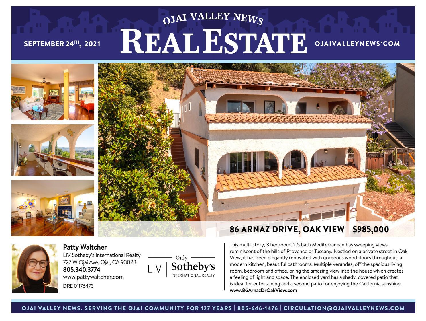 Ojai Valley News Real Estate Guide. September 24, 2021 by Ojai Valley