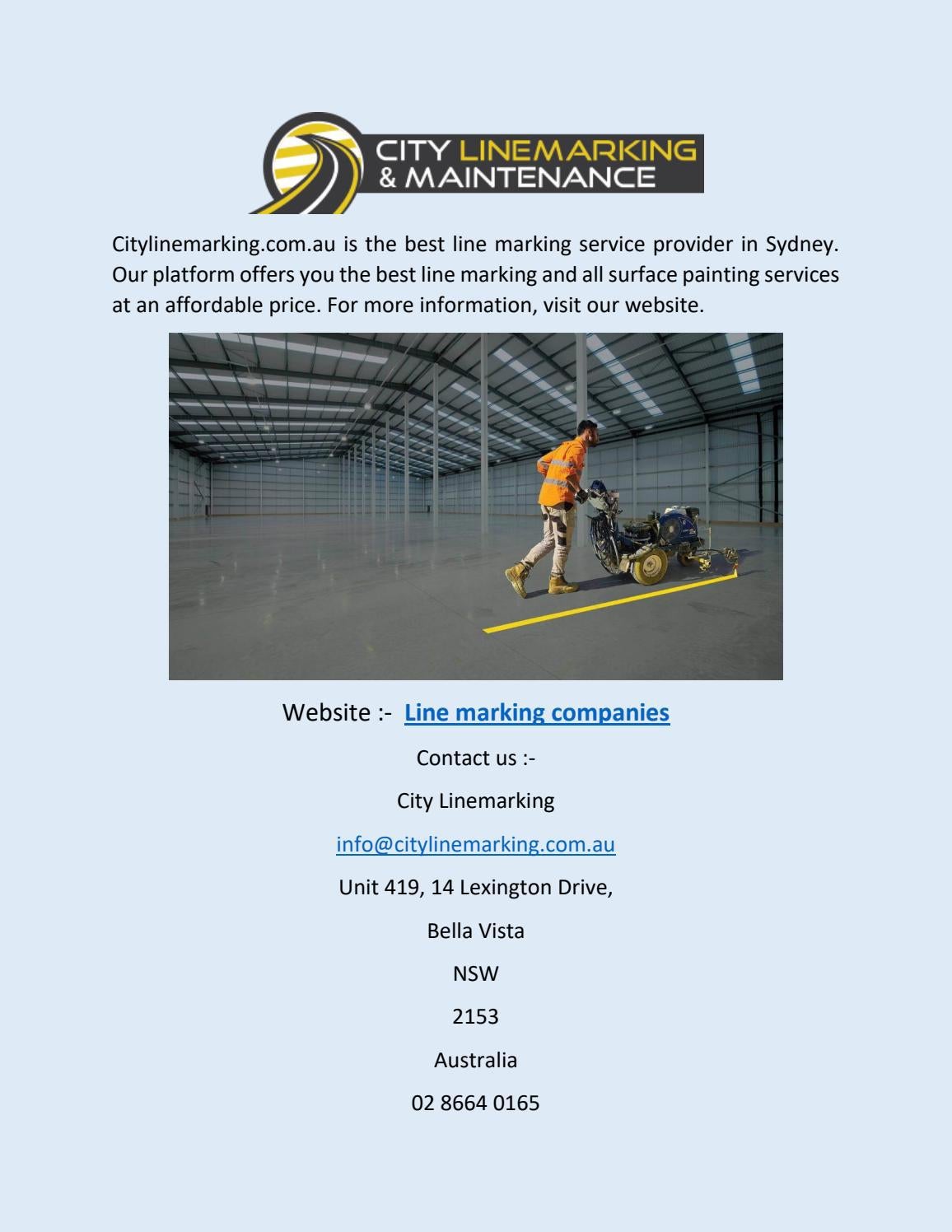 Line Marking Companies by citylinemarkingc Issuu
