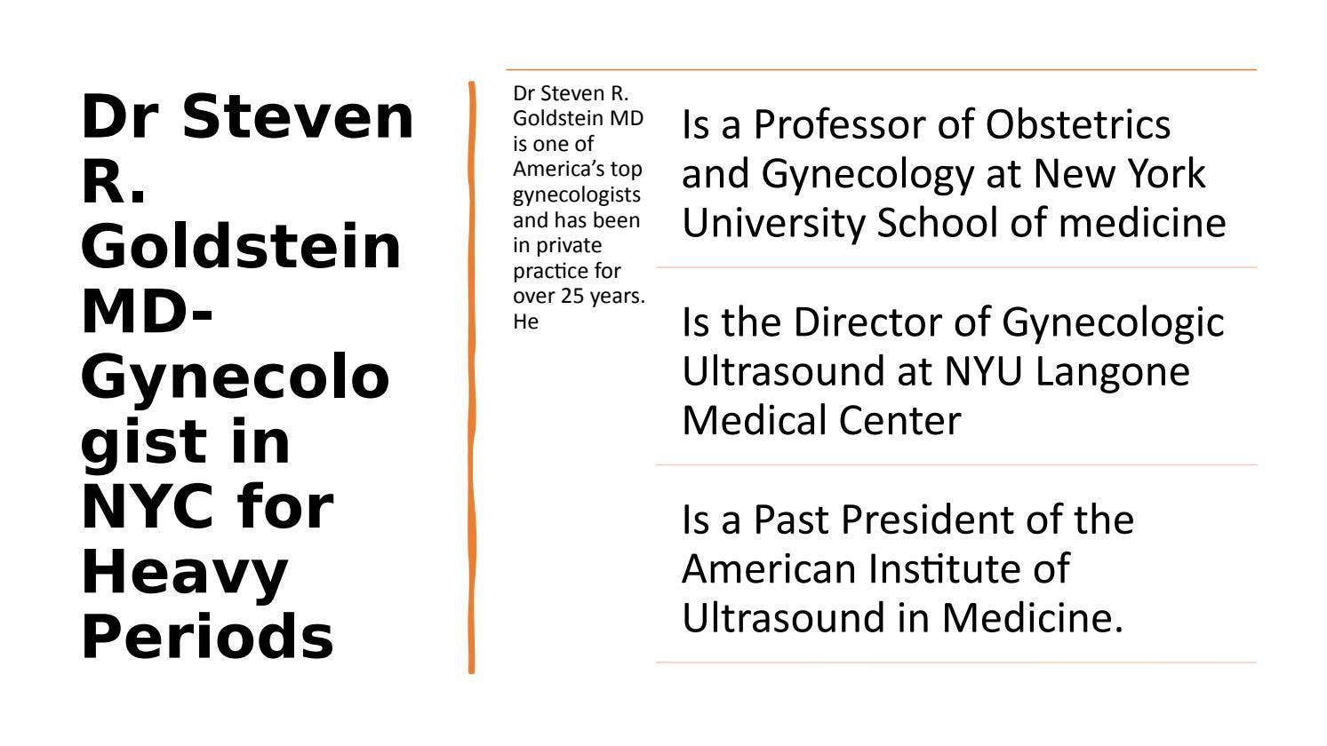 Dr Steven R. Goldstein MD- Gynecologist in NYC for Heavy Periods by ...