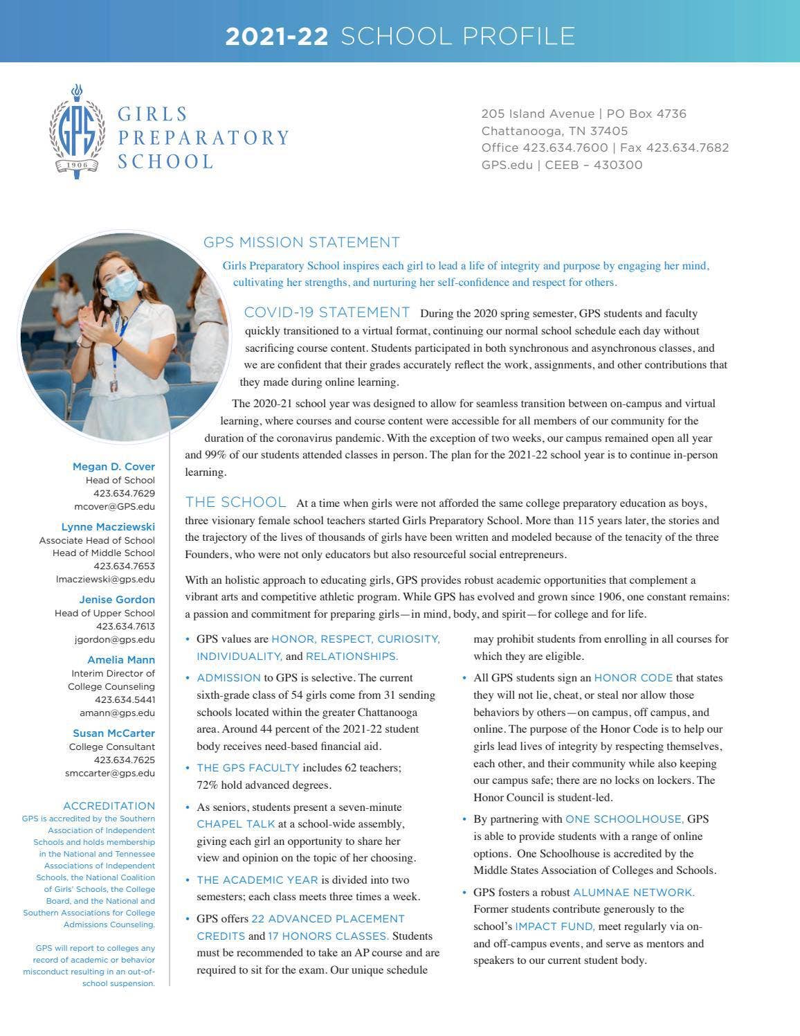 Girls Preparatory School | 2021-22 School Profile by Girls Preparatory ...
