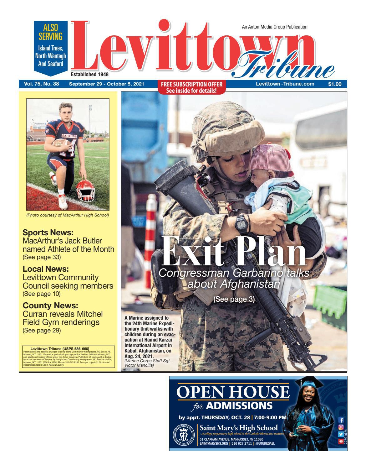 Levittown Tribune 9/29/21 edition is published weekly by Anton Media