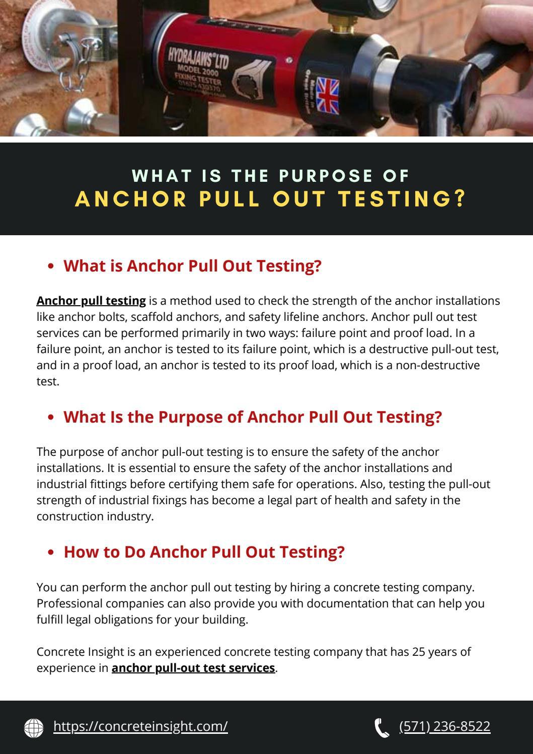 What is the Purpose of Anchor Pull Out Testing? by Concrete Insight Issuu