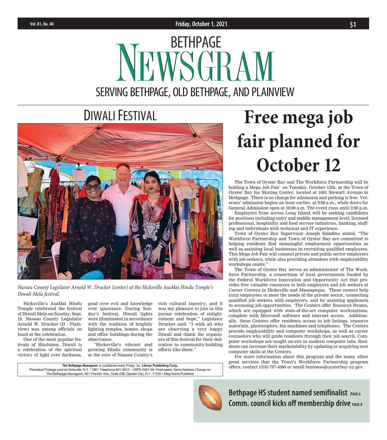 Bethpage Newsgram (10/1/21) by Litmor Publishing Issuu