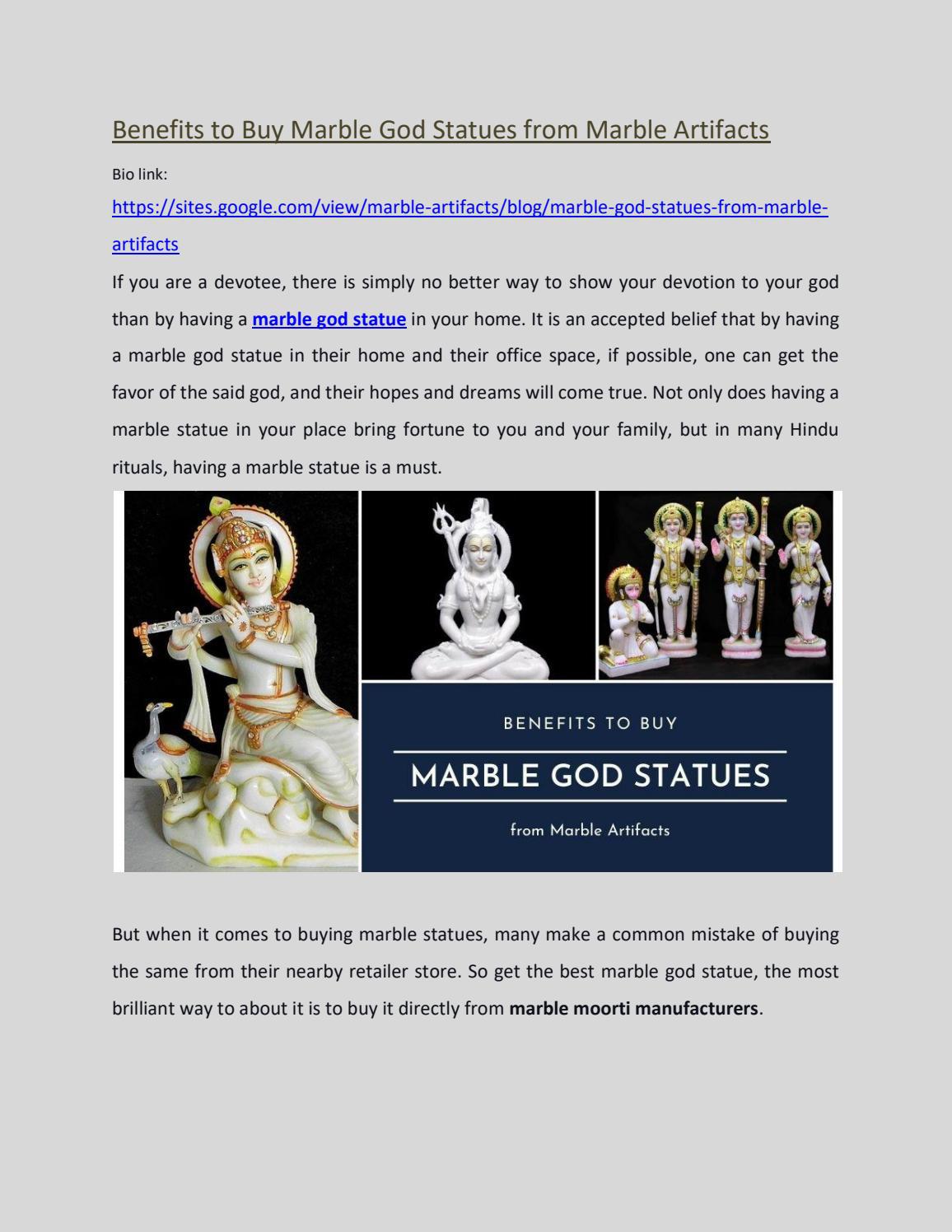 Benefits to Buy Marble God Statues from Marble Artifacts by