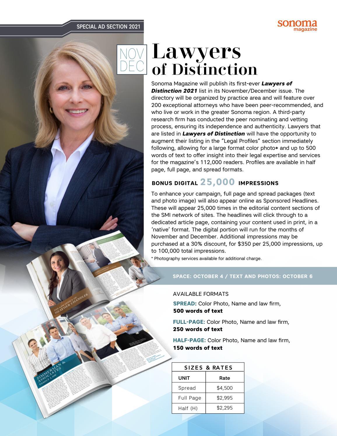 Sonoma Magazine Nov/Dec 2021 Lawyers of Distinction by SMIDigital  Operations - Issuu