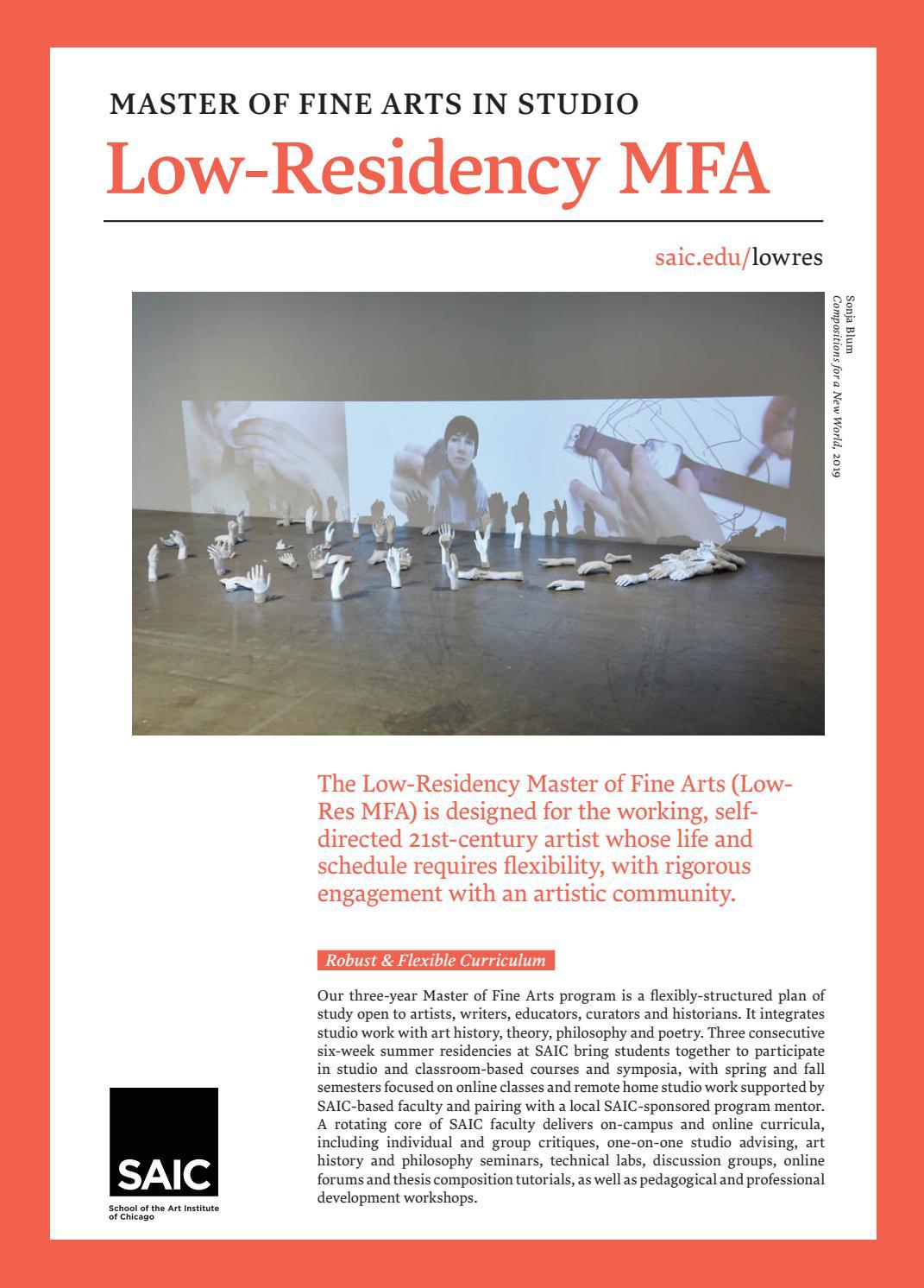 SAIC LowResidency MFA Brochure by School of the Art Institute of