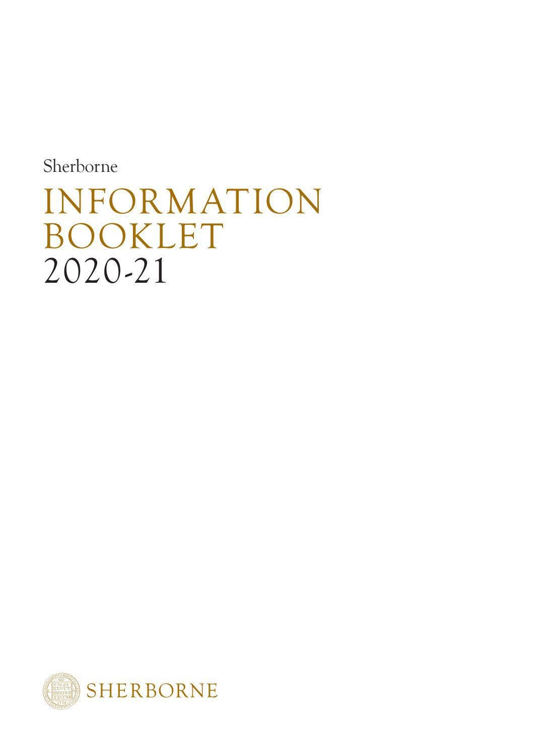 Information Booklet 2020-21 by Sherborne Boys - Issuu