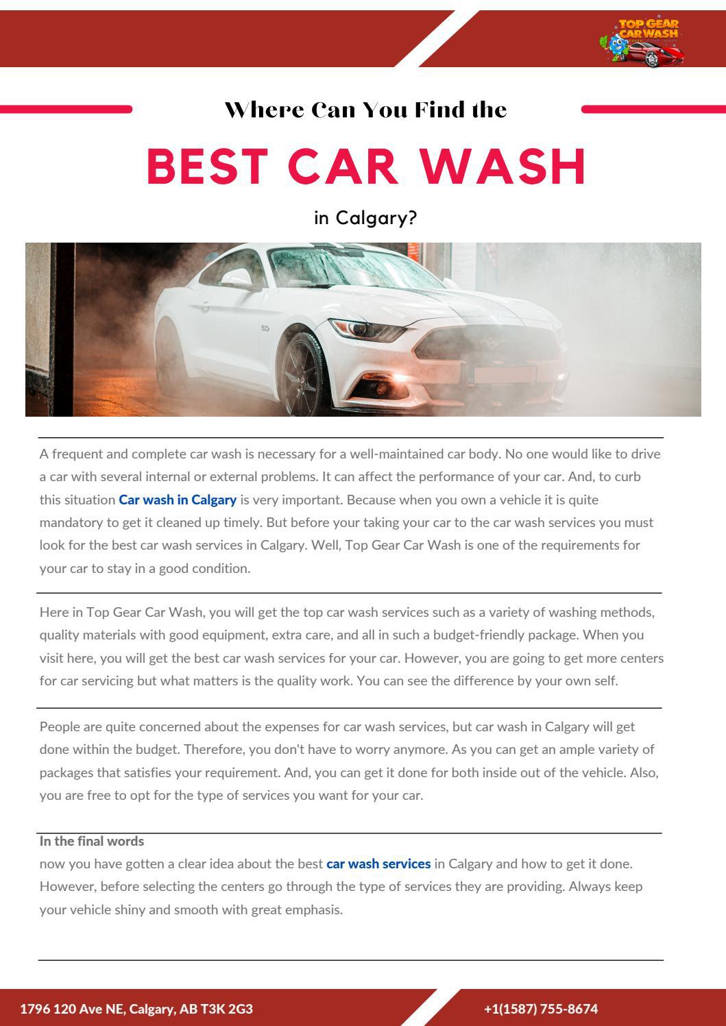 Where Can You Find the Best Car Wash in Calgary? by Top Gear Car Wash