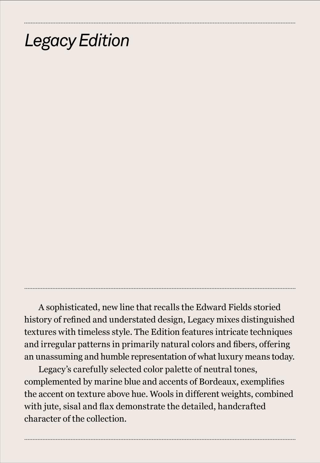 Legacy Edition Edward Fields by Tai Ping Carpets Issuu