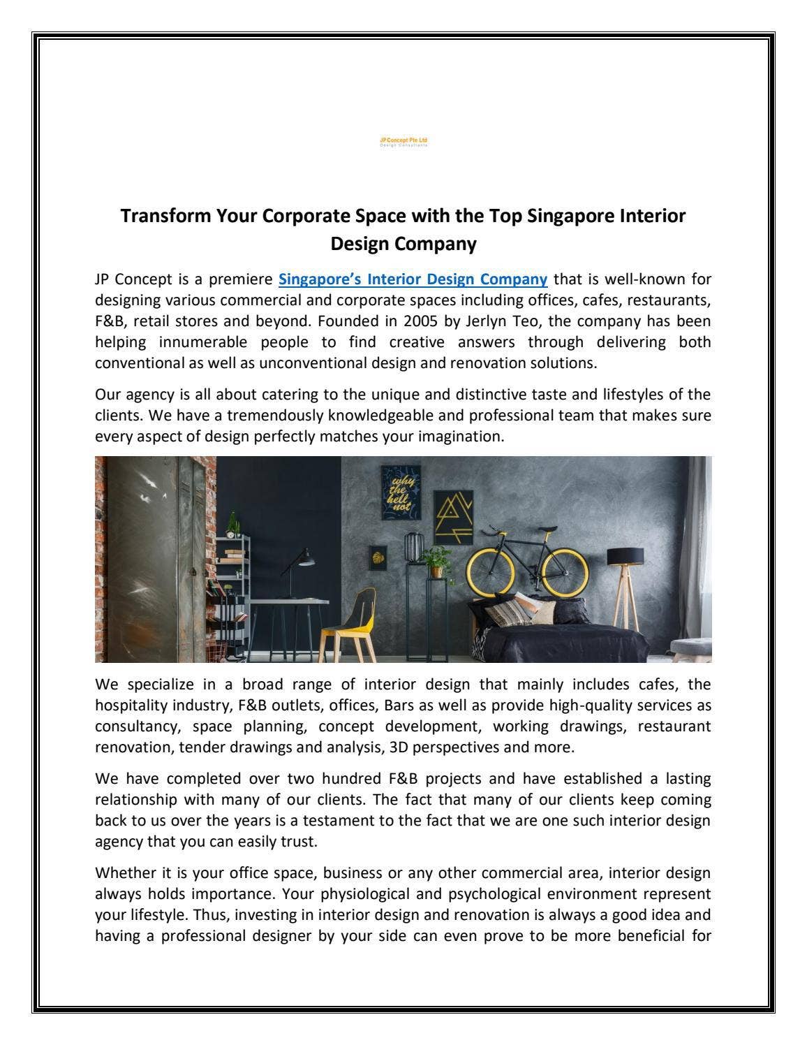 Singapore Interior Design Company by JP Concept - Issuu