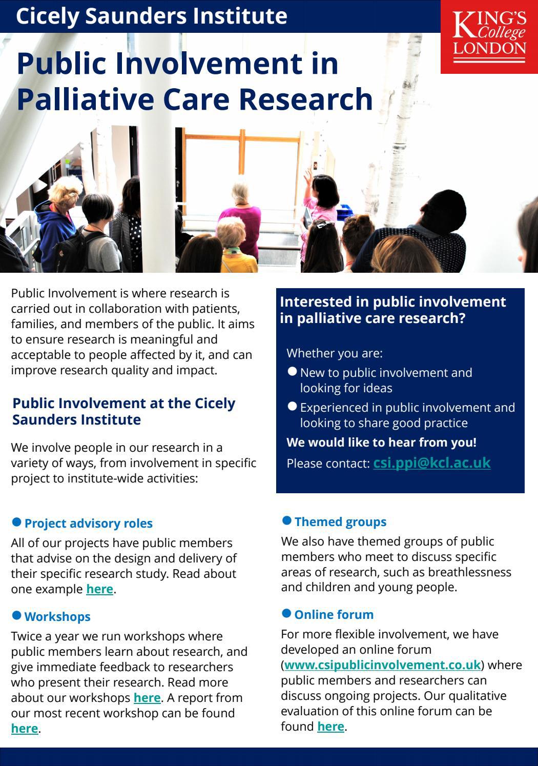 PPI flyer 2021 by Cicely Saunders Institute Issuu