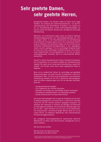 Bene Office 家具目录 · Nachhaltigkeitsbericht 2021 第 3 页