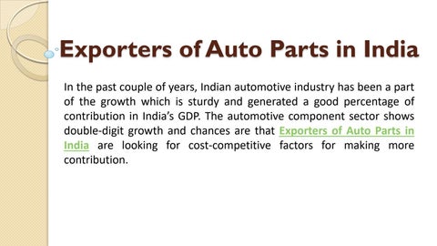Exporters of Auto Parts in India by bpautospares Issuu