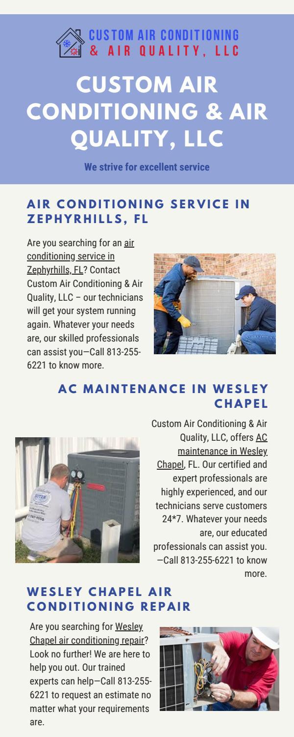 Wesley Chapel Air Conditioning Repair by Custom Air Conditioning & Air