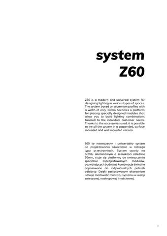 Z60 SYSTEM 灯饰目录 PL/ 英文 by Zaho Lighting 第 3 页
