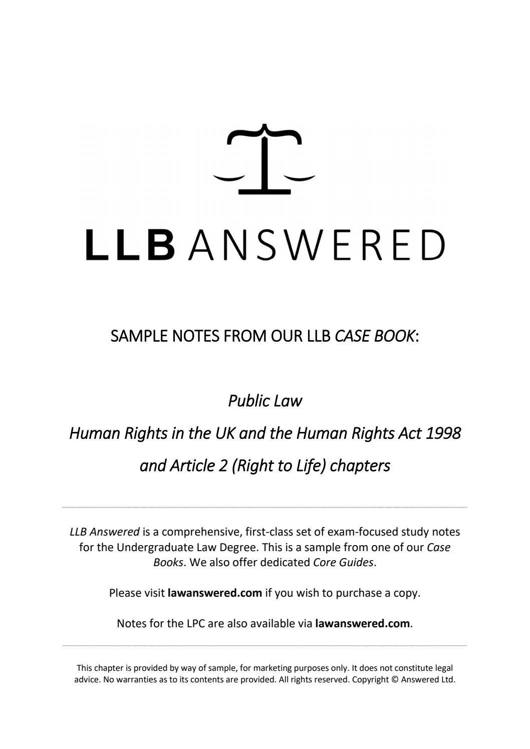 LLB Answered Public Law Case Book Sample 202122 by Law Answered Issuu