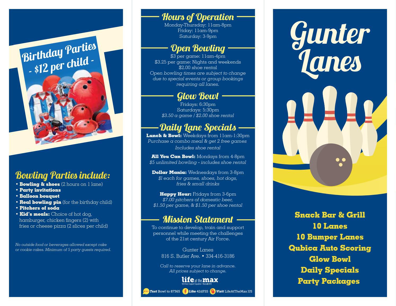 Gunter Bowling Brochure by Life at the Max Issuu