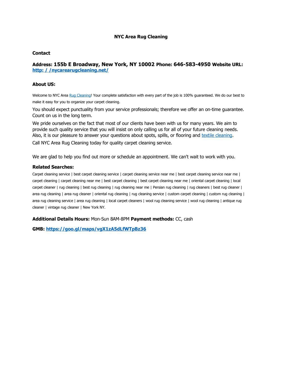 NYC Area Rug Cleaning by NYC Area Rug Cleaning Issuu