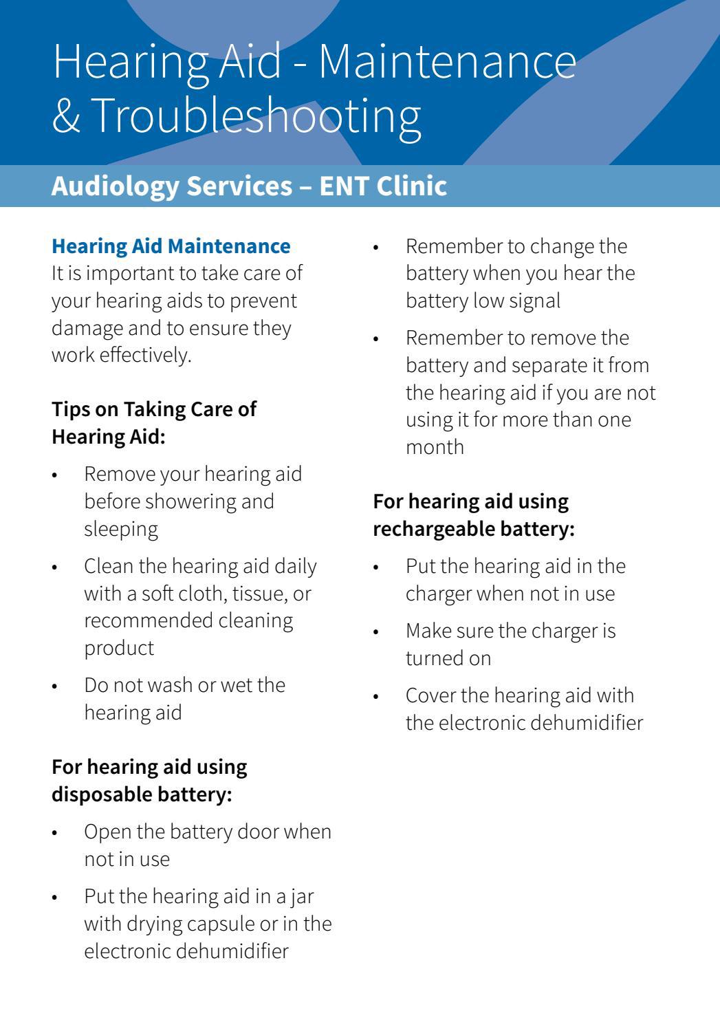 Hearing Aid Maintenance & Troubleshooting by Yishun Health Issuu