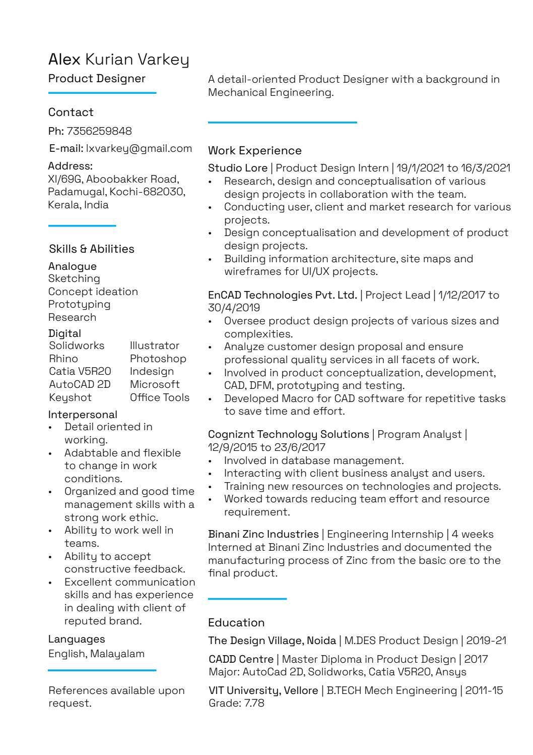 Product Designer CV by Alex Varkey - Issuu