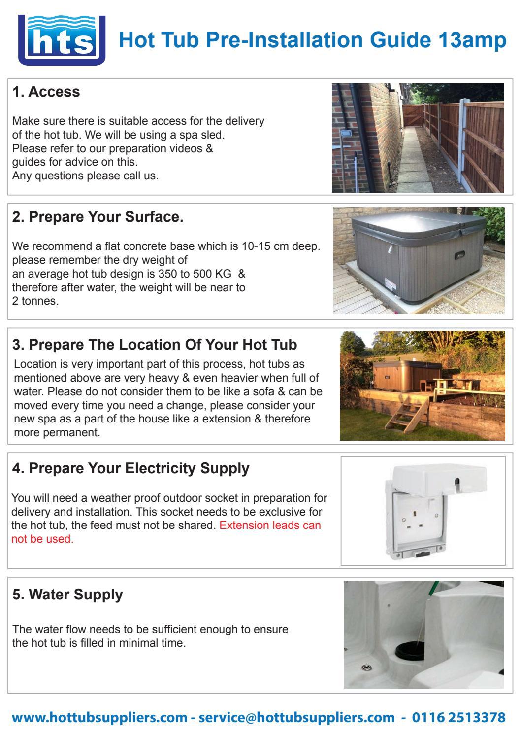 The Hot Tub Suppliers 13amp PreInstall Guide by Hot Tub Suppliers Issuu