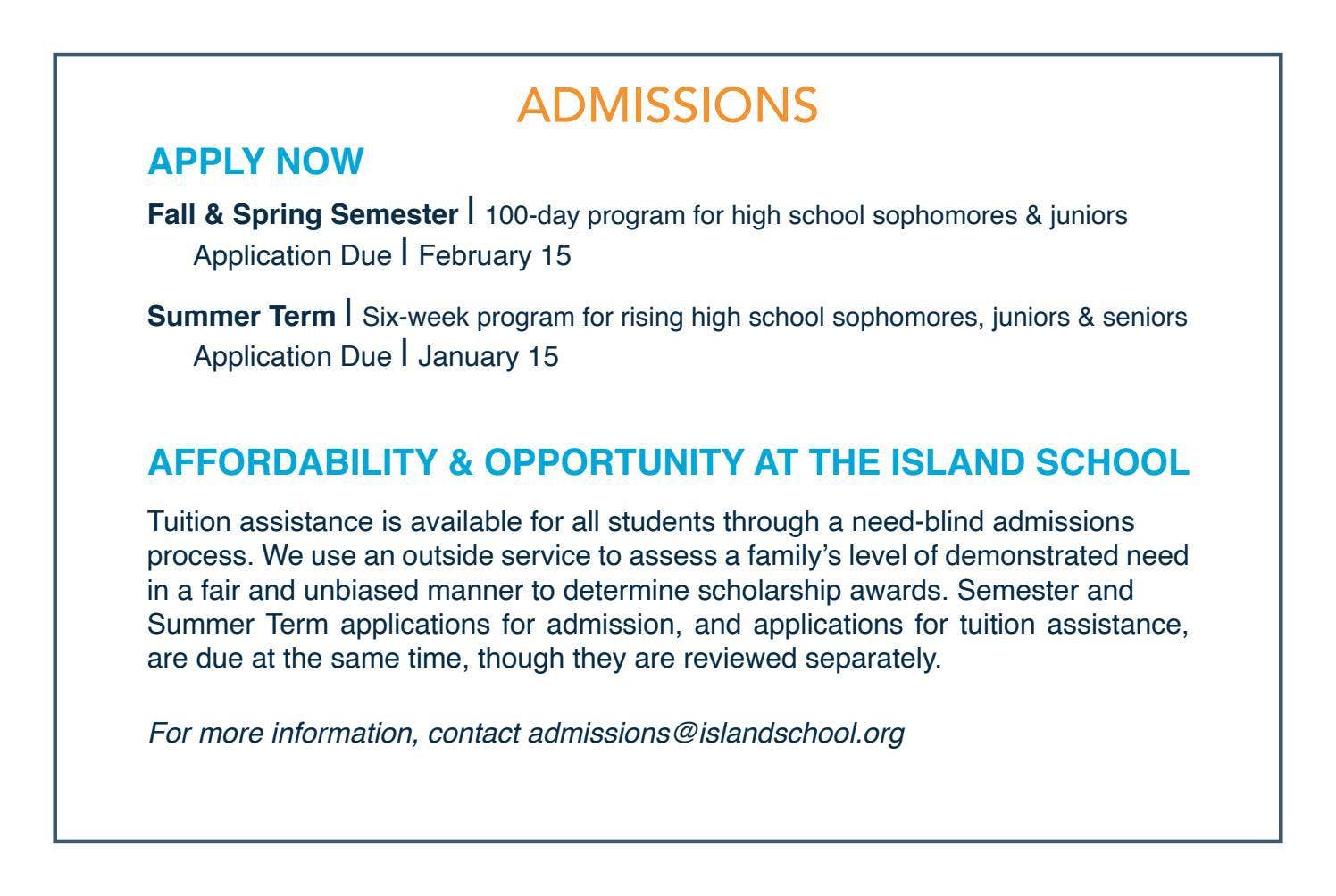 The Island School Semester & Summer Term Booklet 2021-2022 by The ...