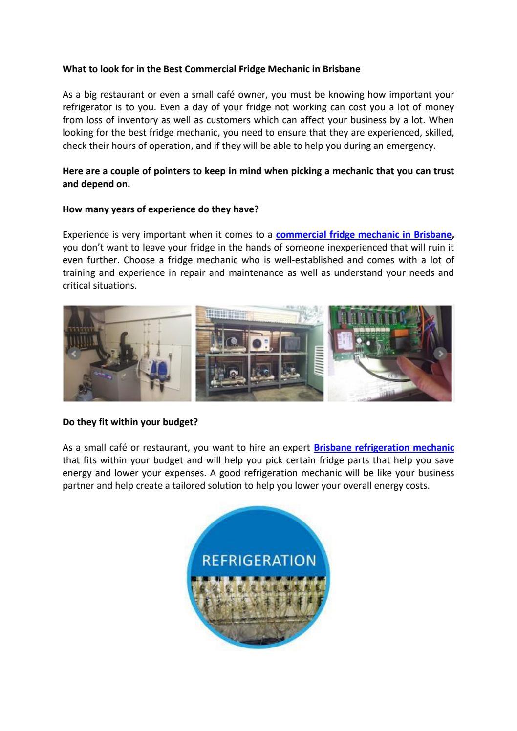 What to look for in the Best Commercial Fridge Mechanic in Brisbane by