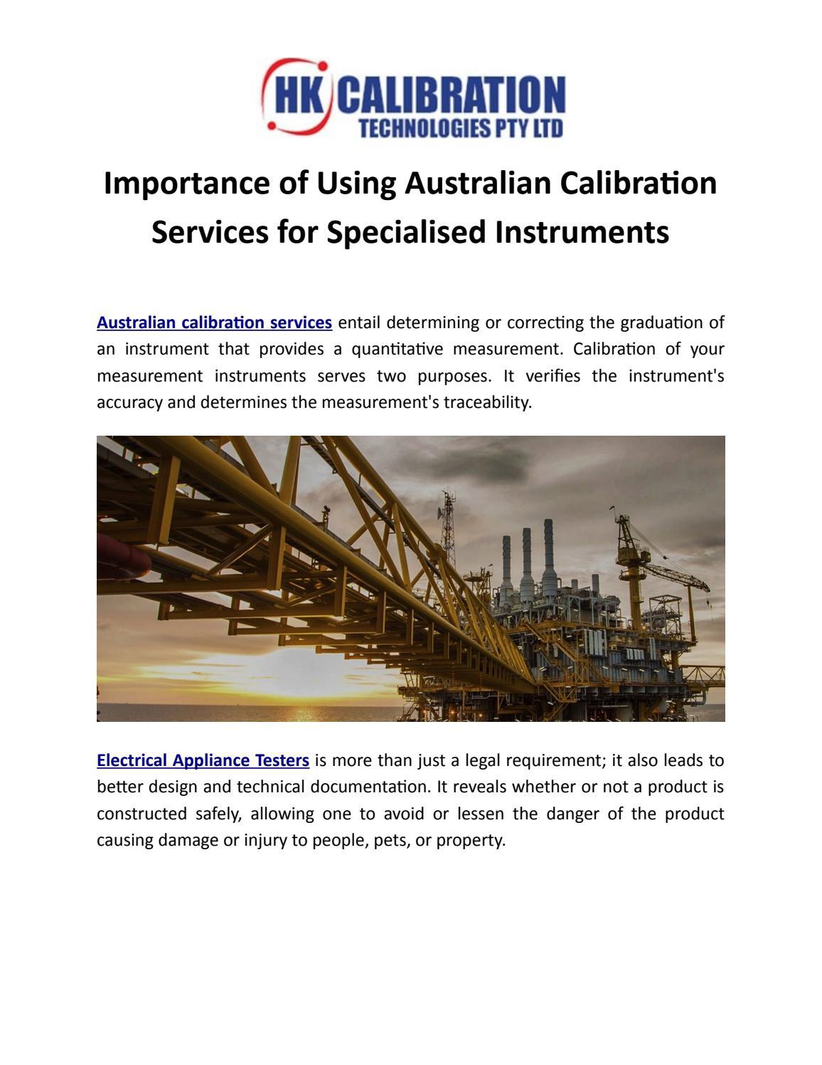 Importance of Using Australian Calibration Services for Specialised