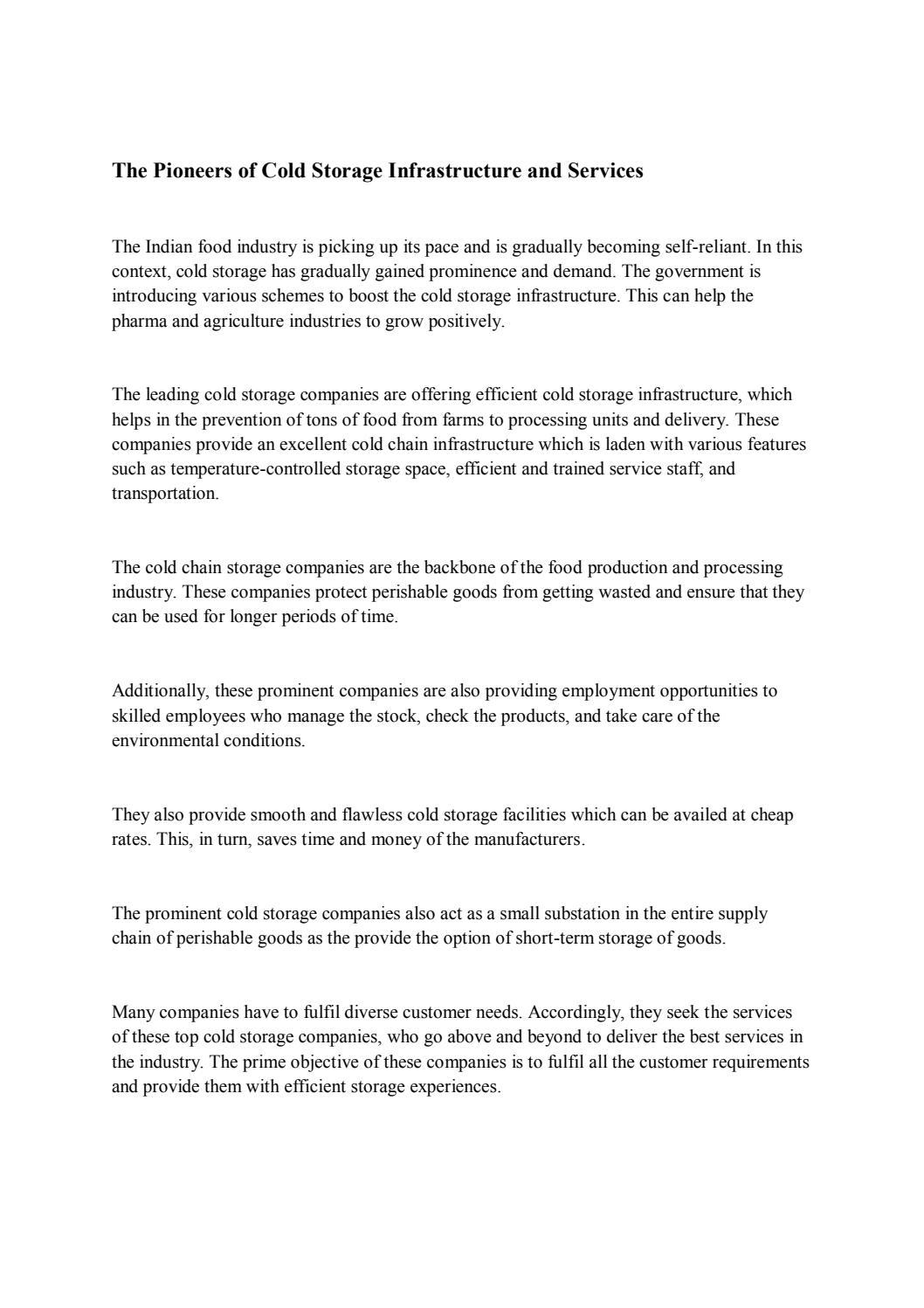 Best Cold Storage Companies, Edition 2 by Insights Success Issuu