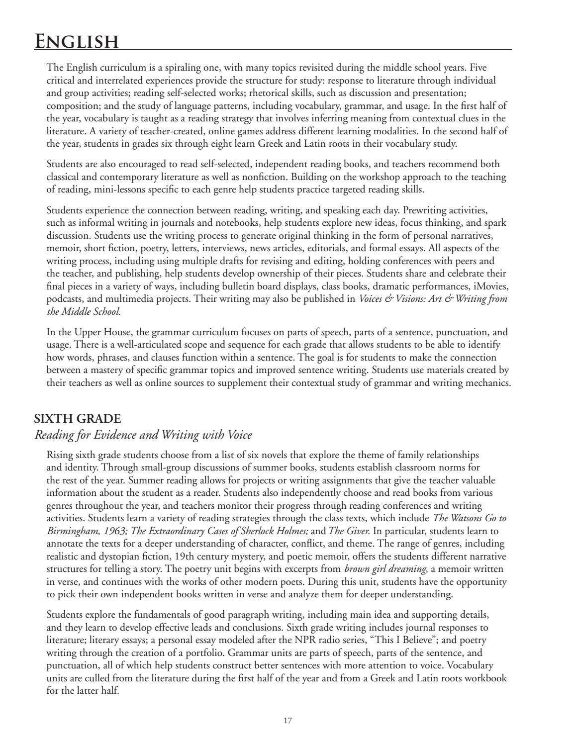 2021-2022 Middle School Curriculum Guide by Montclair Kimberley Academy ...