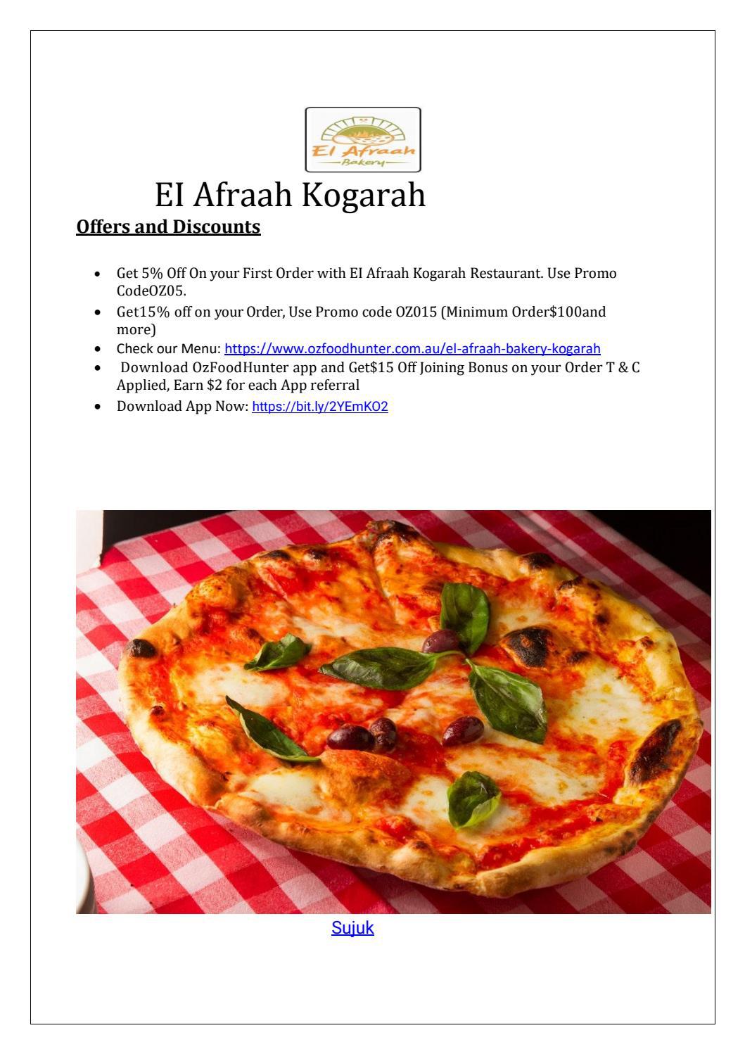 5 off El Afraah Bakery pizza kogarah Menu, NSW by SonWilliamson Issuu
