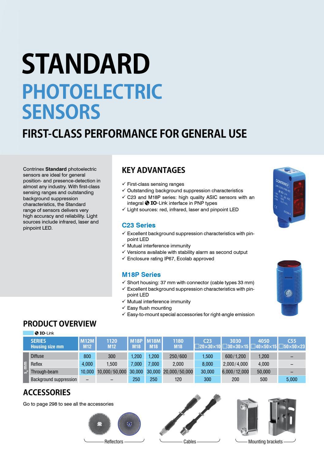 General Catalog 2021 Photoelectric Sensors, Standard by Contrinex AG