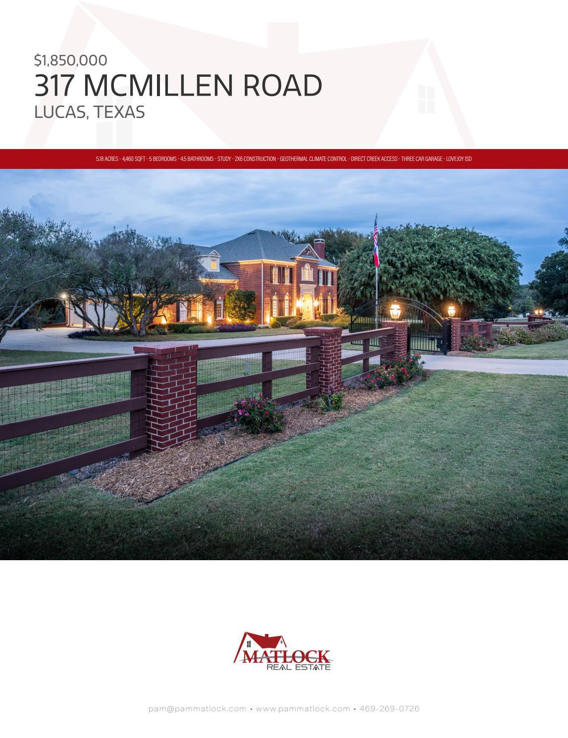 317 McMillen Road in Lucas, Texas Luxury Home for sale in Lovejoy ISD