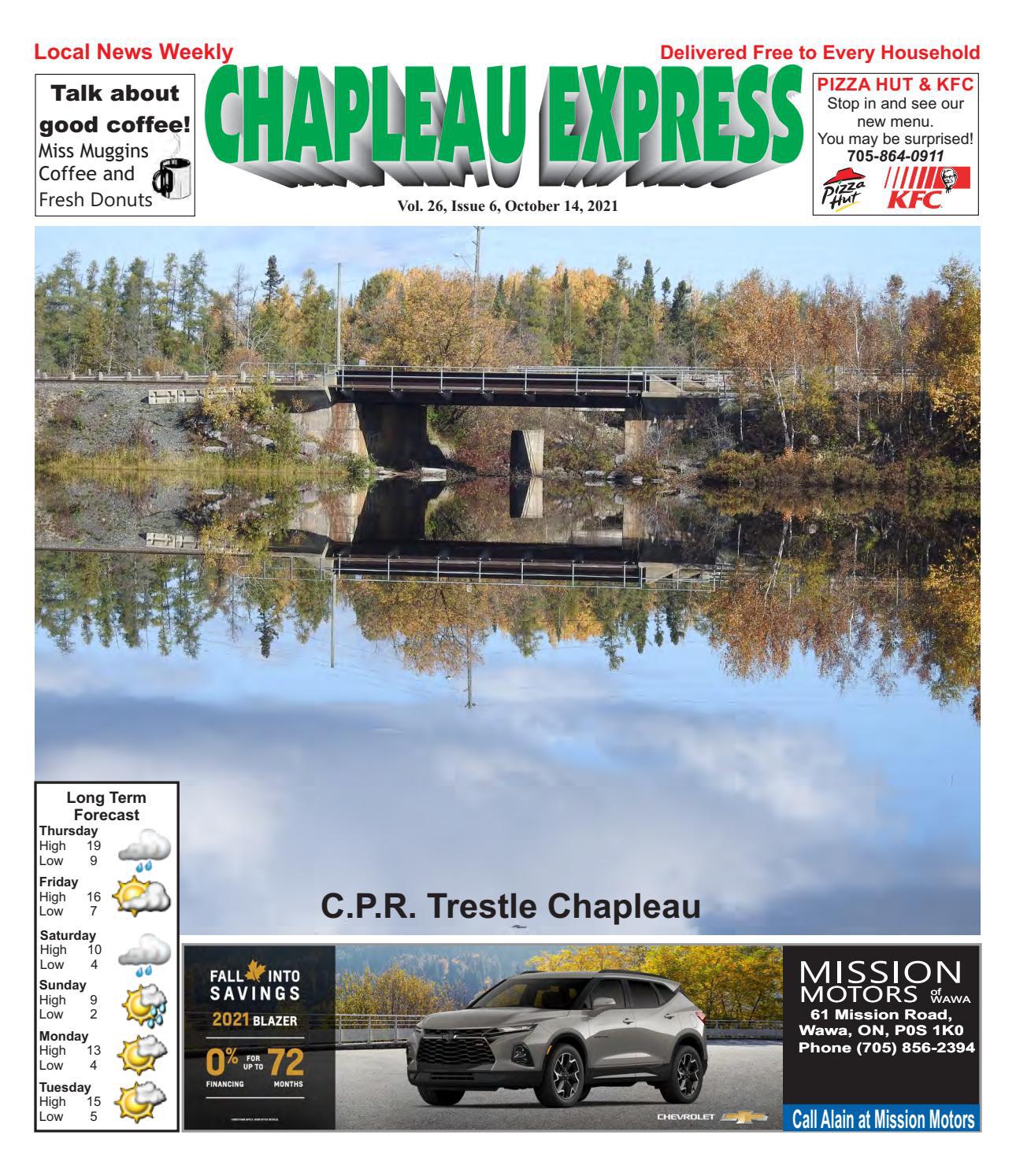 10142021 October 14 2021 by The Chapleau Express Issuu